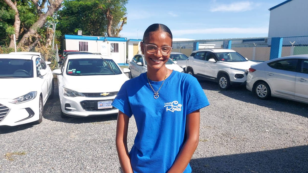 Earlyn Jean, charming rental car representative at the Leisure Car Rental office